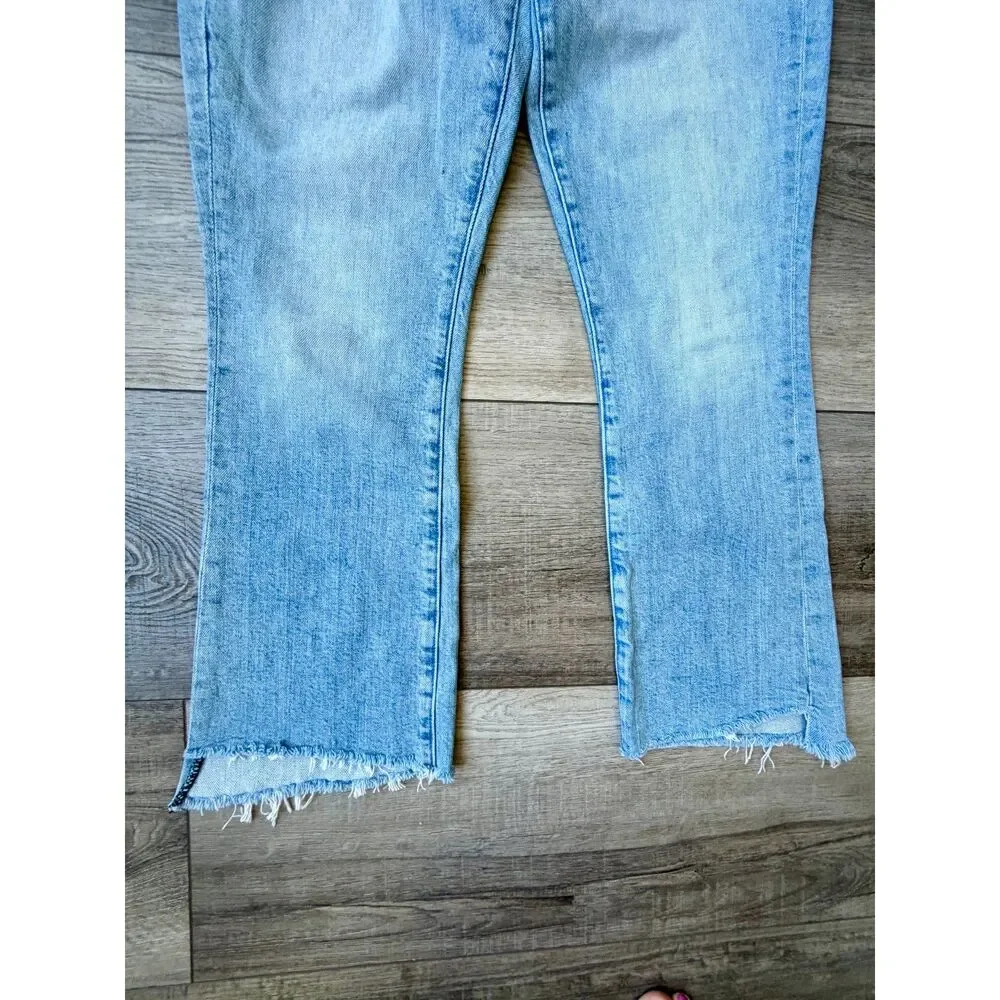 Mother Superior The Insider Crop Step Fray Confess Light Denim Designer Jeans - Picture 6 of 8